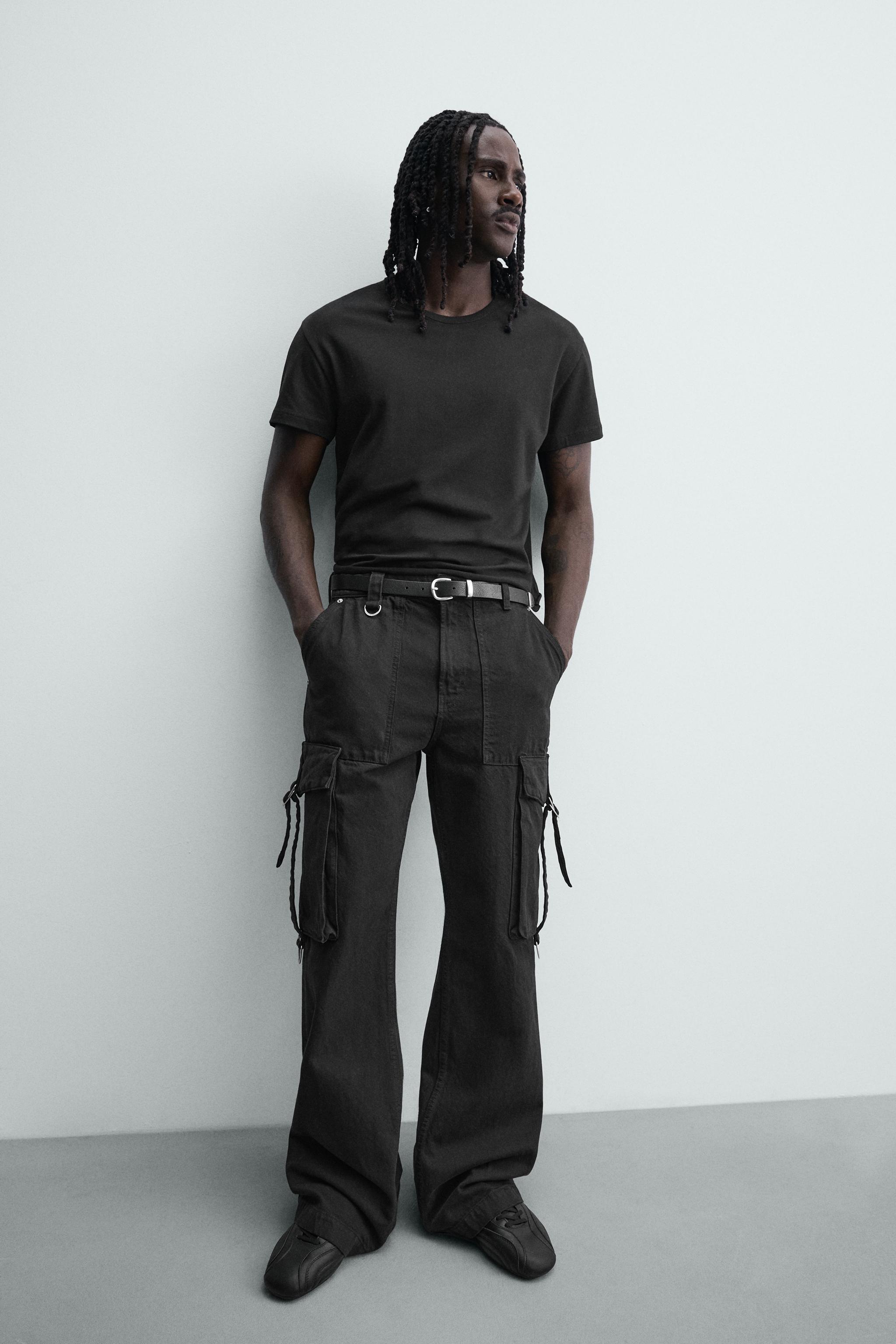 RELAXED FIT CARGO PANTS WITH STRAPS